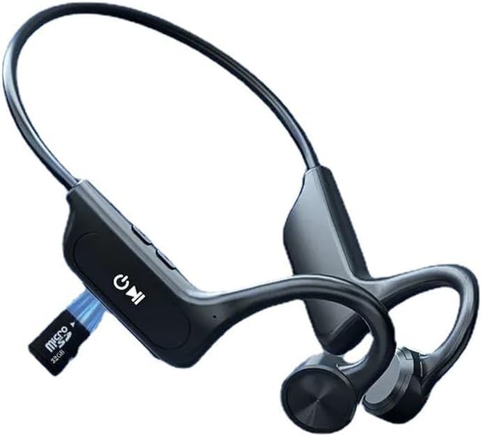 Écouteurs Bluetooth à conduction osseuse avec fente pour carte SD, design crochet d'oreille pour le sport, anti-chute, design élégant - marché domestique