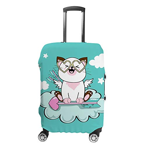 Housse de bagages voyage chat blanc pour éviter les rayures de valise en soute