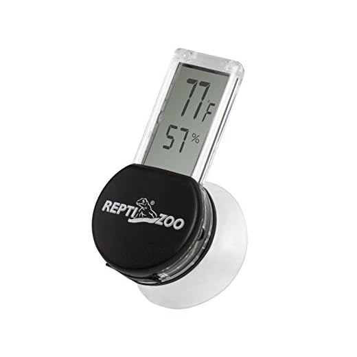 REPTI ZOO Reptile Terrarium Thermometer Hygrometer Digital Display Pet Rearing Box Reptiles Tank Thermometer Hygrometer with Suction Cup