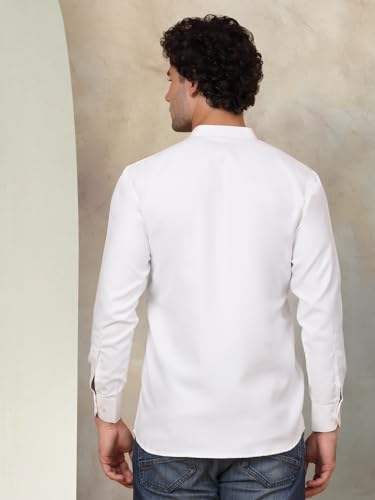 Image of Jompers Men's Cotton Regular Fit Solid Short Kurta