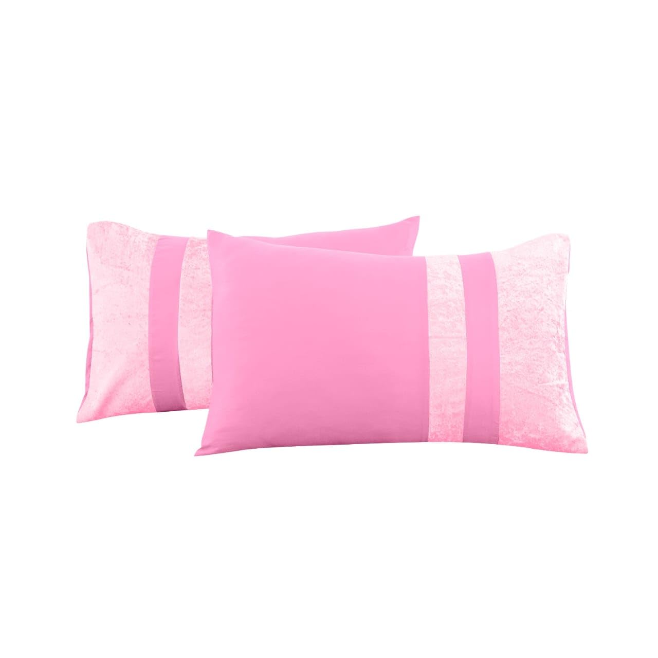 Casabella Luxury Crushed Velvet Panel Band Duvet Cover Sets with Pillow Case Double Duvet Cover Bedding Set - Image 3