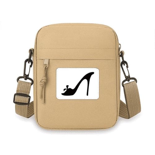 Sac bandoulière portable noir à motif floral pour libérer vos mouvements