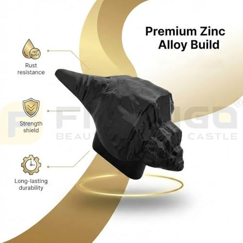 Image of Shell Shape Knob for Drawer /Cabinet Knob for Drawers /Wardrob Drawer Knobs /Drawer Handle (Zinc Alloy /Black Finish) Pack of 2-| 3 Years Warranty |
