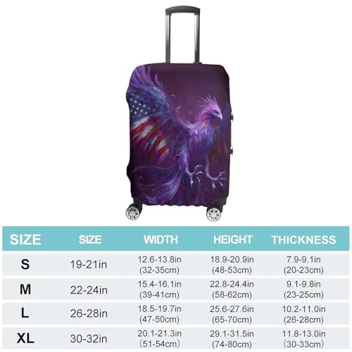 Phoenixes U.S.A. Flag Feather Ashes Luggage Covers Washable Travel Suitcase Cover Elastic Baggage Protector2
