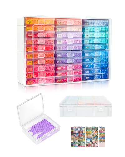 Diamond Painting Trays with Lids and Diamond Art Storage 30PCS Diamond Art Accessories with Storage Containers 2-in-1 Drill Storage and Line-Up Tool 1 Pack 5D Diamond Painting Tools for Beads