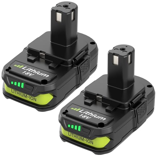 Enermall 2 Pack 3600mAh P102 Replacement for Ryobi 18V Battery Plus