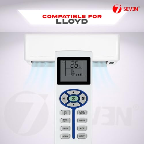 Image of 7SEVEN Compatible with Lloyd AC Remote Control ZH /TL-02 Model 166 Suitable for 1 1.5 2 Ton Split and Window Air Conditioner - Match Each Key by Key Exactly with Existing AC Remote Function