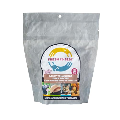 Fresh-Is-Best-Tasty-Trimmings-Freeze-Dried-Raw-Meal-Topper-for-Dogs-Cats-Duck-6-Ounces Fresh Is Best Tasty Trimmings Freeze Dried Raw Meal Topper for Dogs Cats Duck 6 Ounces