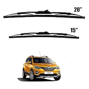 Car Styling- High Performance OE Wiper Blade Replacement in (Metal Frame) Renalt Triber Model- Set of 2, (D-20, P-15)