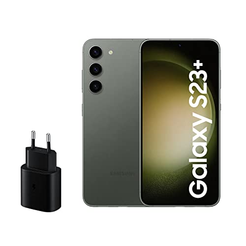 SAMSUNG Galaxy S23+、256GB + 45W 充電器 - Android スマートフォン、4700 mAh バッテリー、ロック解除済みスマートフォン、グリーンカラー (スペイン語版)