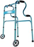 ANDADOR PLEGABLE : Un andador para adultos que se pliega fácilmente para su transporte. Presione los botones y el andador se pliega. Fácil de llevar en el coche al salir.