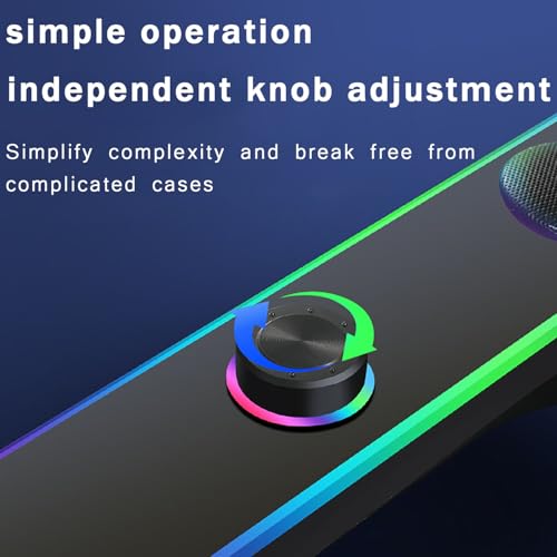 INGONEON RGB PC Soundbar 2.0 Channel Computer Speaker - Image 3