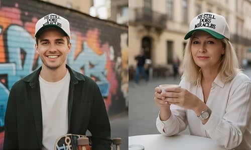 Image of Two-Toned Embroidered Lettering Dad Hat Original Classic Vintage Low Profile Baseball Cap Adjustable Plain Snapback