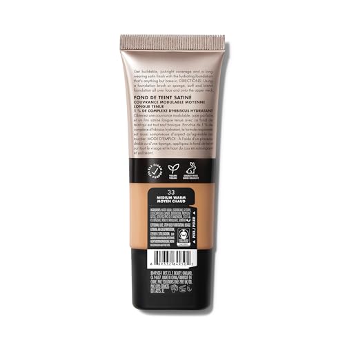 Image of e.l.f. Soft Glam Foundation, Medium Coverage, Long-Lasting & Buildable Foundation For A Smooth, Satin Finish, Vegan & Cruelty-Free, 33 Medium Warm