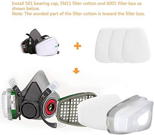 10Pcs Safety Particulate Filter 5N11 Filter Cotton Compatible With 6000/6200/7502/6800/7501/Ff402,Replacement Fitting，Used On 501 Filter Holder #TOP3