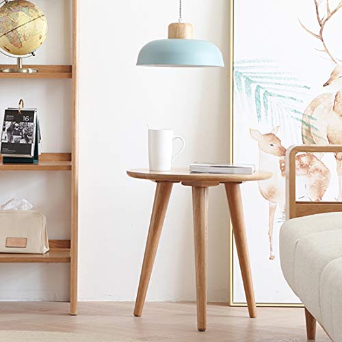 Mu Rong Side Table End Table Small Sofa Table For Small Spaces Modern Small Round Table For Bedroom Round Side Tables Living Room Solid Oak Side Table Wooden Side Table For Office(Dia19.7"X23.6"H) #TOP1