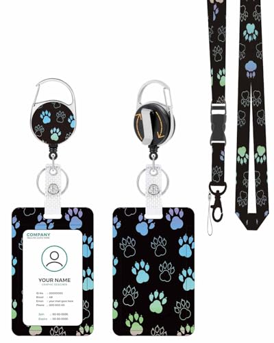 Porte-badge rétractable pour éviter la perte de cartes d'accès, cordon vertical avec clips