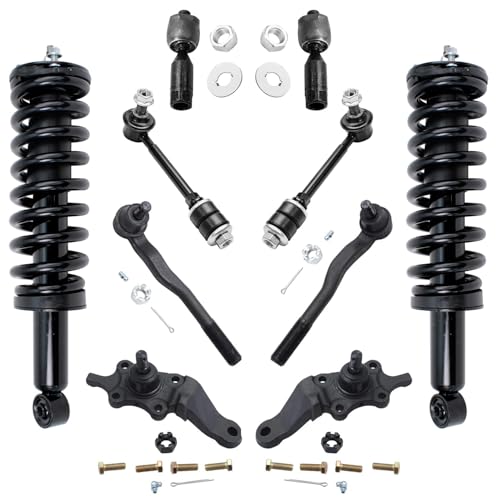 Image of Detroit Axle - 4WD Front 10pc Struts Kit for 96-02 Toyota 4Runner, Struts & Coil Spring Tie Rods Sway Bars Lower Ball Joints 1996 1997 1998 1999 2000 2001 2002 Replacement Suspension