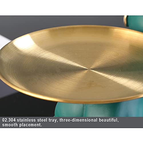 French Bulldog Resin Statue Tray Key Bowl, Animal Sculpture Desk Storage Home Decor In The Living Room, Bedroom Office Snack Tray (Style 5, Black) #TOP3