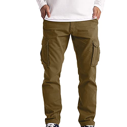 Lravieyew Mens Jogger Sweatpants Workout Athletic Pants,Sweatpants for Men with Pockets Trousers Mens Long Pants, Khaki, 3X-Large