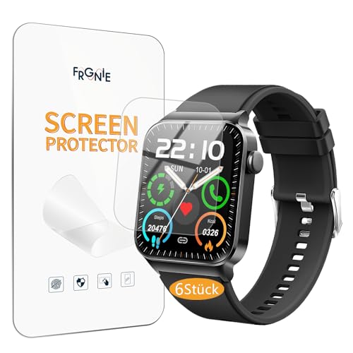 Frgnie Screen Protector Compatible with Donerton Smartwatch 1.85" (6 Pack) HD Flexible TPU Film Compatible with uaue, VKROVAG T50S / T50H Smartwatch