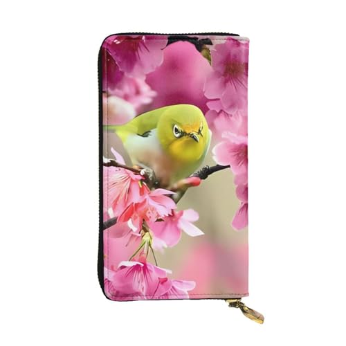 Portefeuille long en cuir motif oiseau idée cadeau mixte
