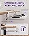 Zontera Ergonomic Mouse & Keyboard Tray Under Desk, Pull Out with Adjustable C-clamp, 20 (25.9 Including Clamps) x 11.8 Inch Slide Out Computer Keyboard Drawer Mouse Tray for Typing, White