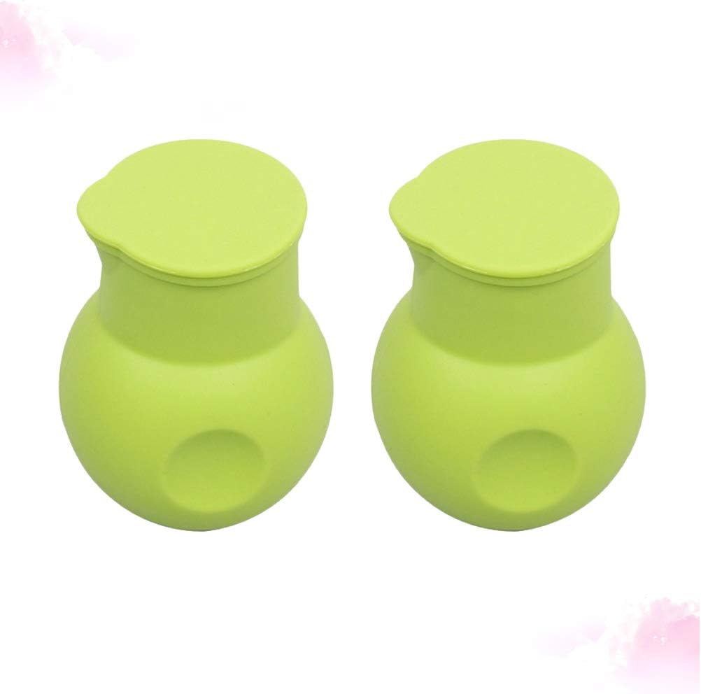 Hemoton Silicone Chocolate Melting Pot Microwave Butter Melter Heat Milk Sauce Microwave Baking Pouring Pot Baking Pouring Tool (2pcs/Green)