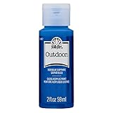 FolkArt Outdoor Acrylic Paint in Assorted Colors (2 Ounce), 1609 Metallic Blue Sapphire