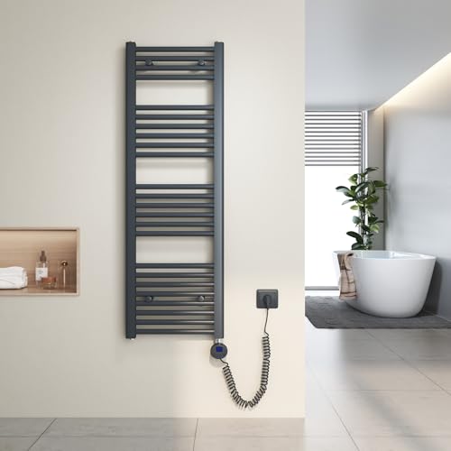 Heilmetz Radiateur sèche-Serviettes électrique 120x40cm avec Thermostat Digital avec Fonction...