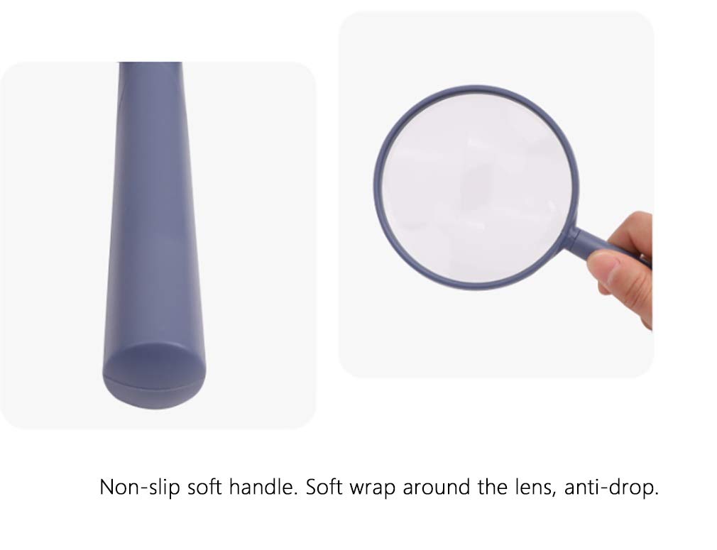 HJMMWT Lettura Licaltatura da 2,5X Lictigazione in Vetro Largo Largo Lente Orizzontale Handhell ​​Lighthell con Manico Antiscivolo ABS per Bambini Lettura Classroom Lansioning Glass
