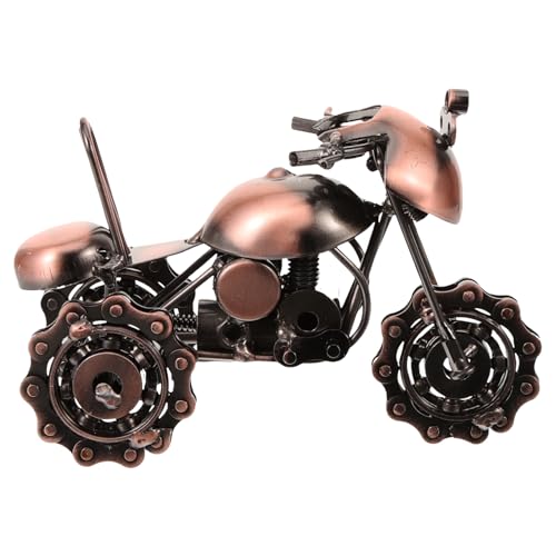 Modèle de moto vintage en fer bronze : décoration d'intérieur rétro pour bureau