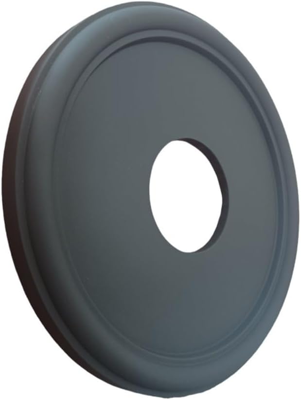 Black Round PU Ceiling Medallion for Decorative Light Fixture and Ceiling Fan Cover Plate – 33 cm Outer Diameter, 10 cm Inner Diameter, 3 cm Thickness