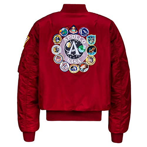Alpha Industries Men's Apollo MA-1 Flight Jacket, Commander Red, S