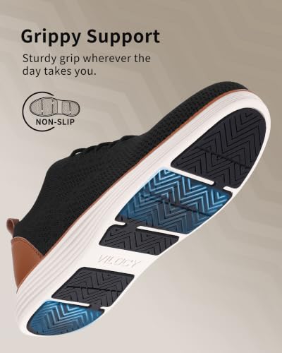 Image of VILOCY Men's Casual Dress Sneakers Lace-Up Oxfords Business Mesh Breathable Walking Shoes Tennis Comfortable