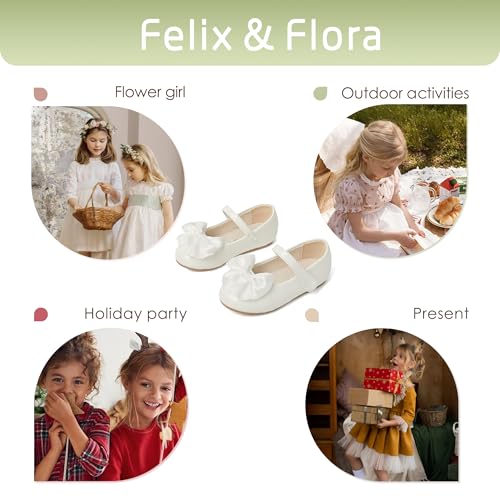 image for Felix & Flora Toddler Flower Girl Dress Shoes PL White Size 6 Girl Bal