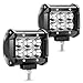 LED Light Bar YITAMOTOR 2Pack 18W 4Inch Square Led Work Light Spot Pod Light Driving Light Fog Light Offroad Light Waterproof for Jeeps Truck Golf Cart Boat 4WD ATV SUV 12V 24V,2 Years Warranty