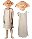 Dobby Kostüm Maske für Kinder Hauself Kostüm Dobby Latexmaske Shirt Halloween Cosplay Outfit für Jungen und Mädchen