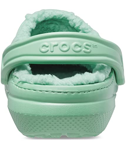 Image of Crocs Unisex-Adult Classic Lined Clog | Fuzzy Slippers, Jade Stone, 6 Men /8 Women