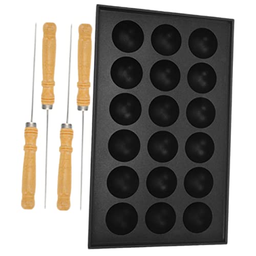 Yardwe 1 Juego Aki Sartén De Hierro Fundido Moldes Para Dulces Platos De Caracoles Moldes De Goma Moldes Para Derretir Cera Pulpo Madera + Aluminio + Acero Inoxidable Bola De Pescado