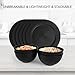 greenandlife 24oz/4PCS Wheat Straw Cereal Bowls, Lightweight Unbreakable Noodle Fruit Soup Rice Bowls Dishwasher Microwave Safe Bowl Sets, Non-toxin, BPA Free, Black