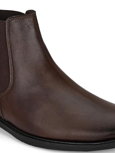 Image of AFROJACK Men's Genuine Leather Chelsea Boots | Stylish & Comfortable Ankle Boots (rd9938)