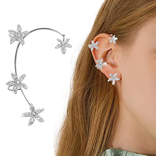 Boucles d'oreilles feuilles d'érable en zircon : cadeau idéal femme sans perçage
