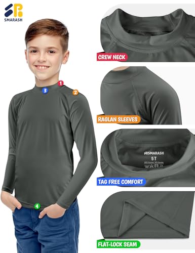 Image of Boys Rash Guard Swim Shirts Long Sleeve UPF 50+ Swimwear Toddler Kids Sun Protection SPF Water Surfing Swimming Shirts 0-16Y