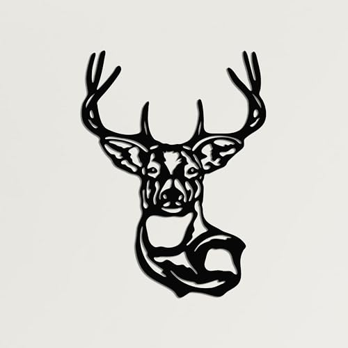 Matte Black Elegance A Contemporary Deer Head Statement