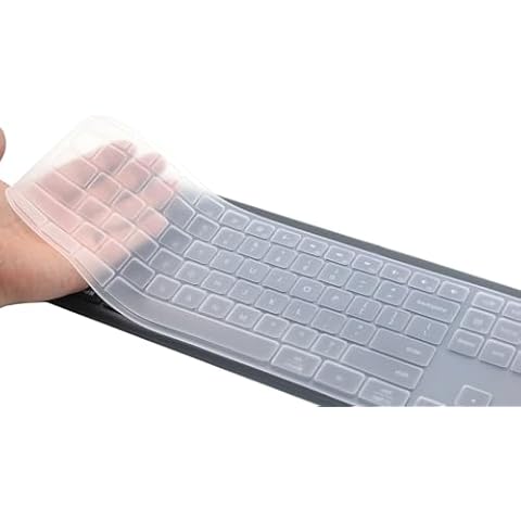 Silicone Keyboard Skin Cover Compatible with Logitech Signature Slim K950 Wireless Keyboard, Logitech MK955 Signature Slim Wireless Keyboard and Mouse Combo (Clear) Cover