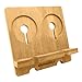 Osmudax Bamboo Dual Cell Phone Holder for iPhone/iPad, Wood Wireless Charging Station Tablet Holder Nightstand, Double Phone Holder Desktop Stand for iPhone 17/16/15/14/13/12/11 Series and Android
