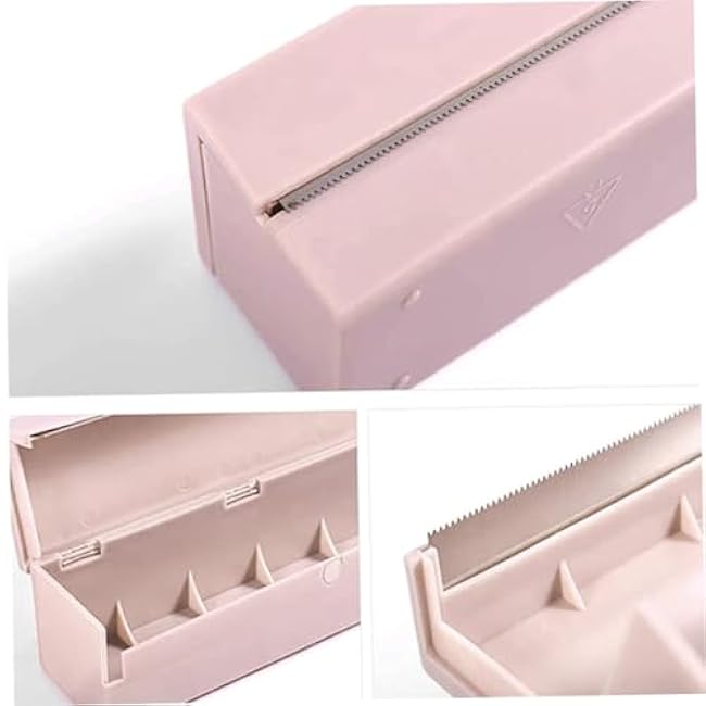 Cling Film Dispenser Plastic Wrap Dispenser Food Wrap Cling Film Storage Organizer for Kitchen Aluminum Foil Wax Paper 3 Pieces (Color: Blue White)