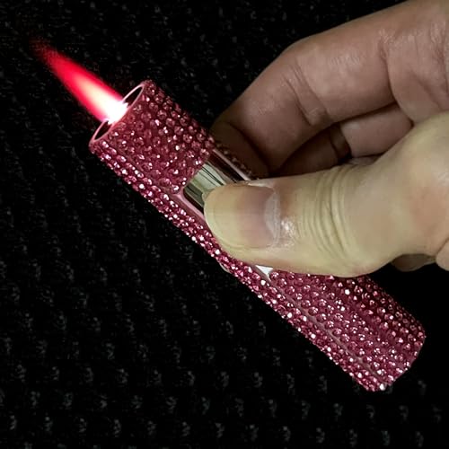 Encendedor antorcha a prueba de viento rojo, recargable sin gas miniatura 2
