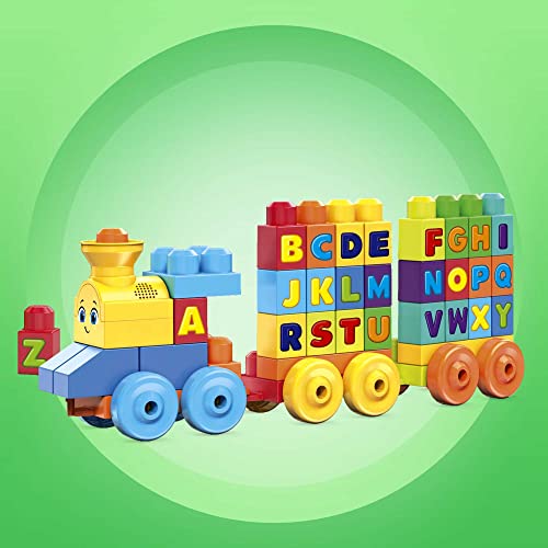 MEGA Bloks Bouwspeelgoed. ABC-blokkentreinset met geluiden en muziek, muzikale ABC-trein, educatief speelgoed voor peuters van 1 - 3, FWK22 - Image 5